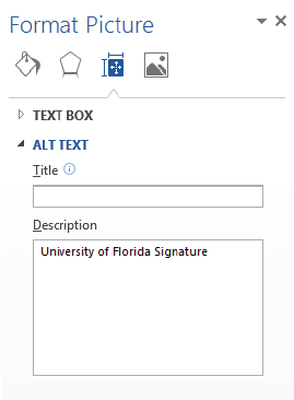 Description of the image or object in the ‘Description’ and not in the ‘Title’