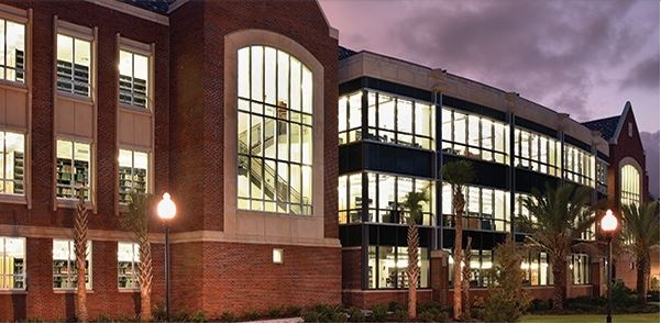 Library West at sunset